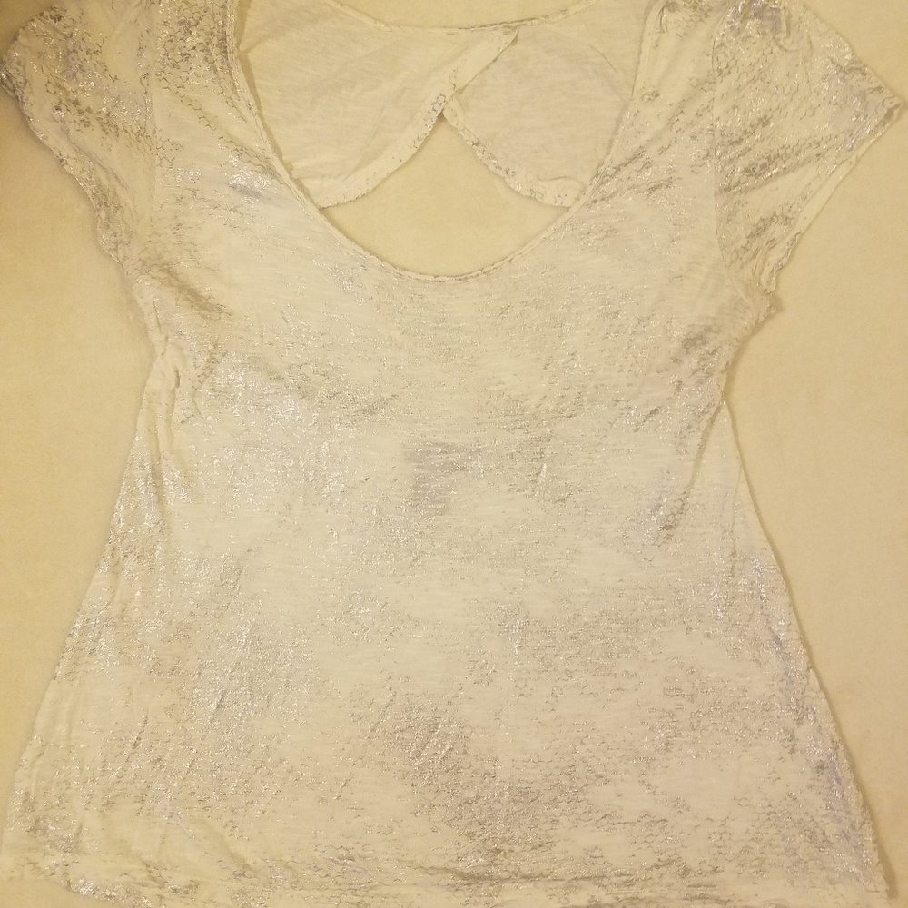 Wet Seal Silver Snake Skin Pattern Blouse - Large